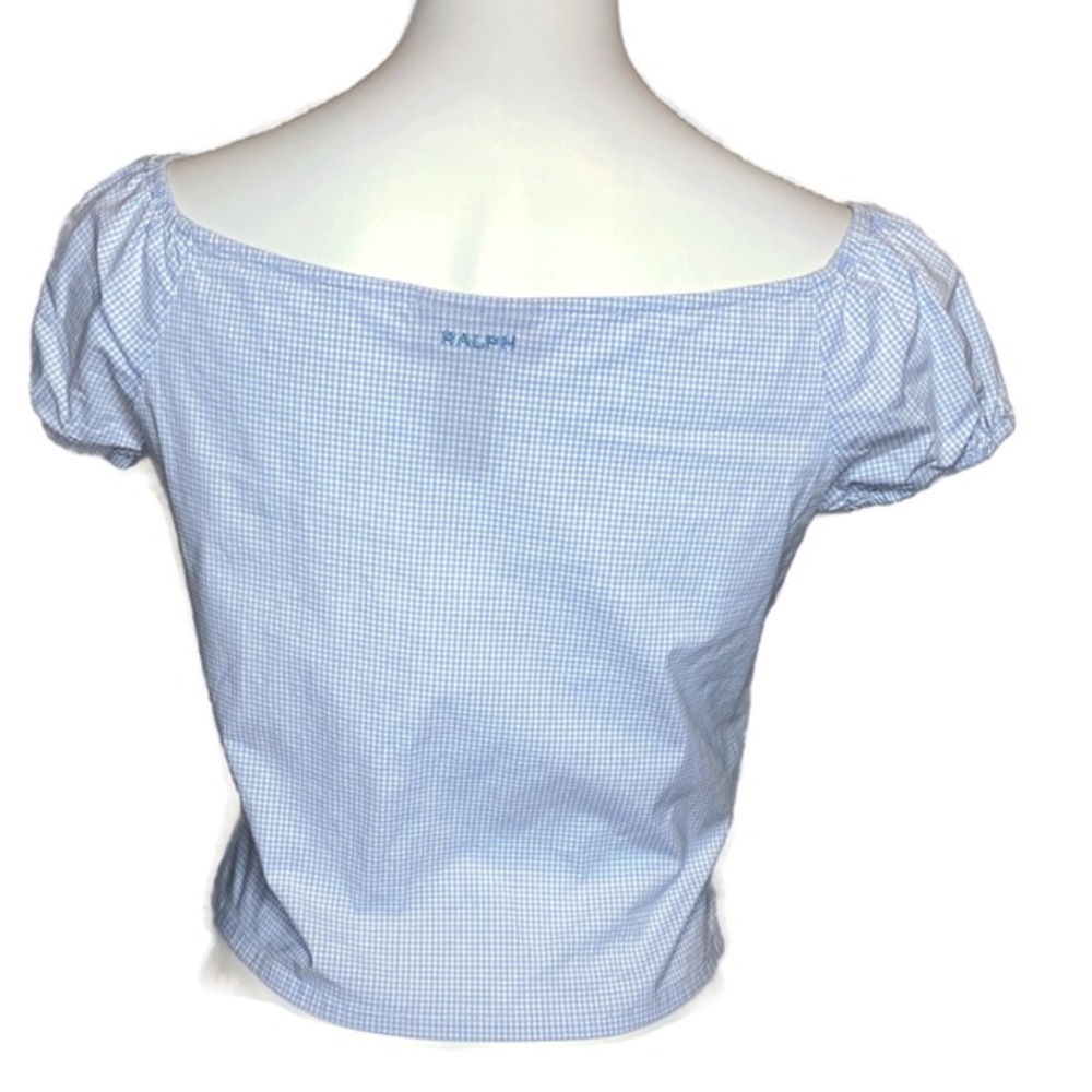 Ralph Lauren Gingham Print Crop shirt size Medium - Picture 6 of 7